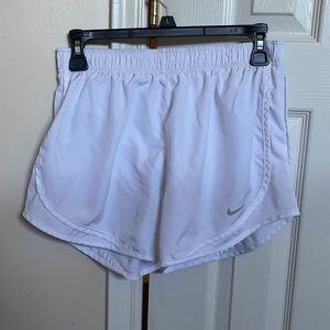 White Nike dri-fit shorts